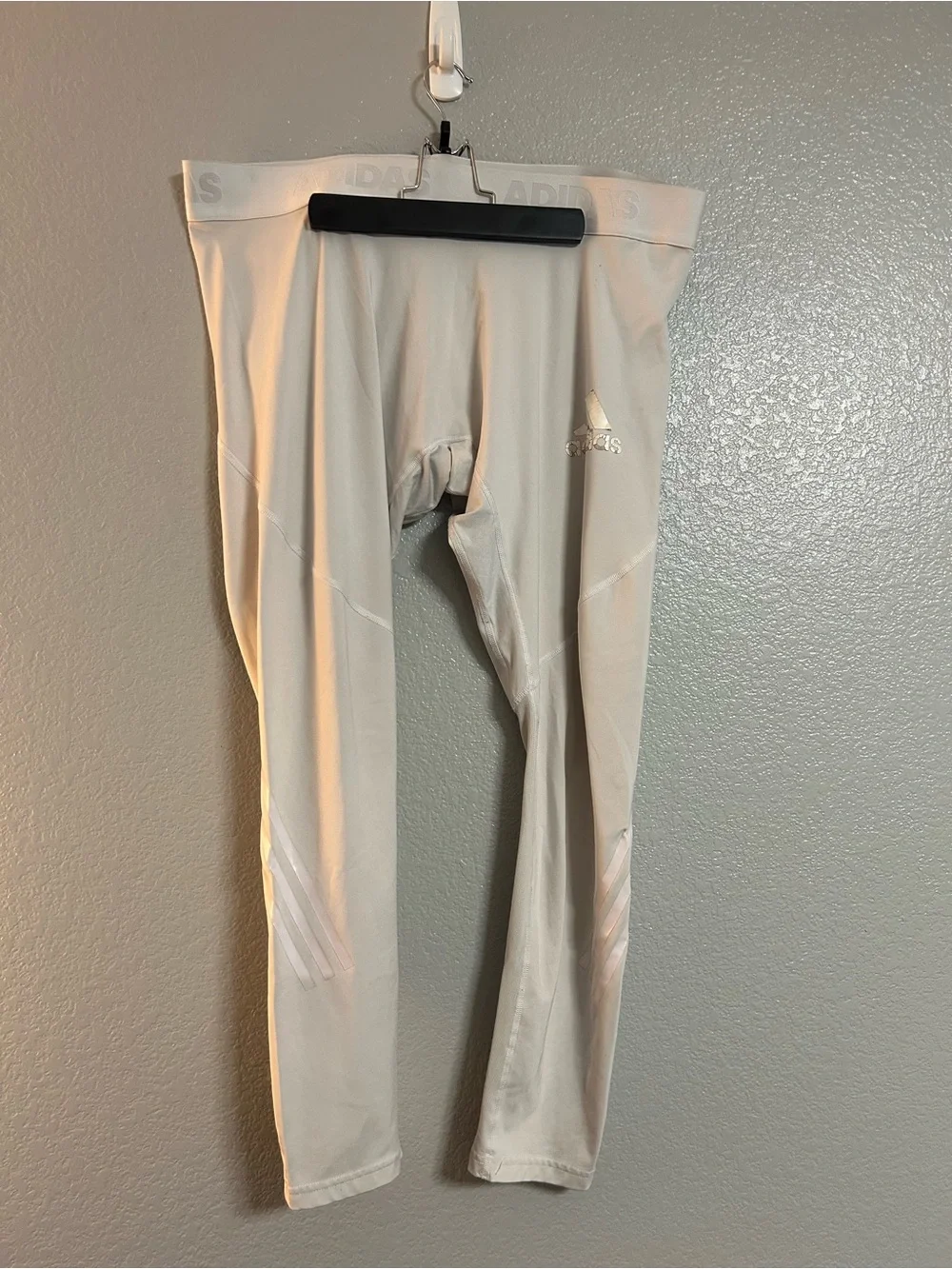 2 men’s Adids black white athletic training long Tights Compression Pants XXL